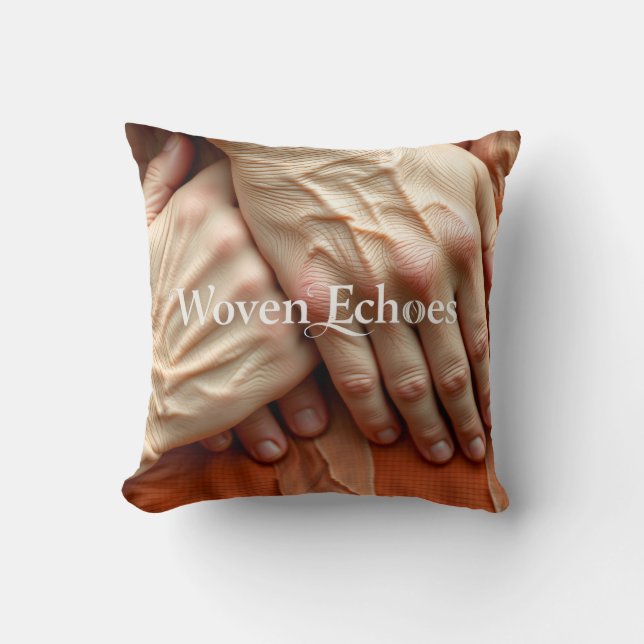 Cojín Decorativo Ecos Tejidos Manos (Anverso)