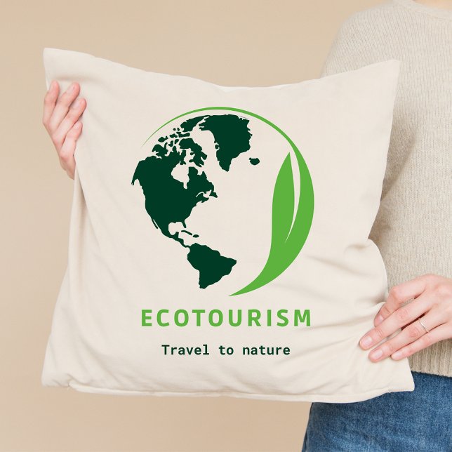 Cojín Decorativo Ecoturismo Viaje verde a la naturaleza (Ecotourism Travel to Nature Throw Pillow)