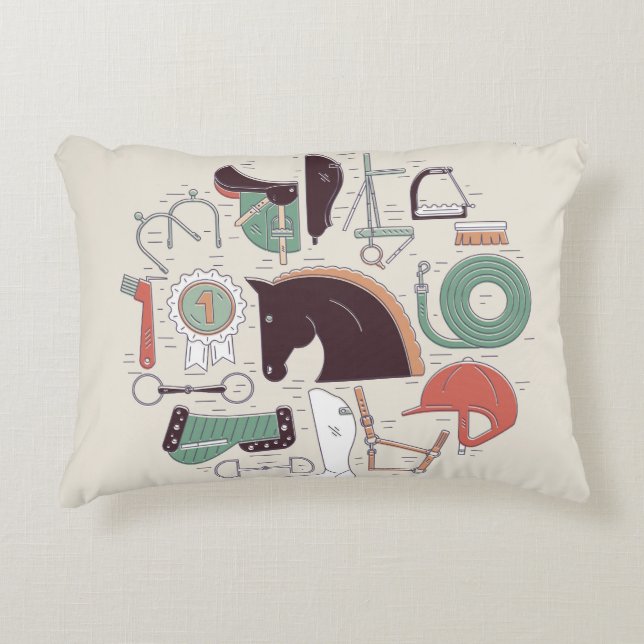 Cojín decorativo ecuestre de las necesidades (Anverso)