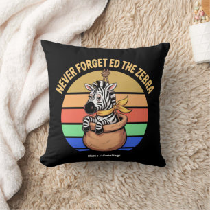Cojín Decorativo Ed El Diseño Fundido De Zebra Capturado Retro Stri