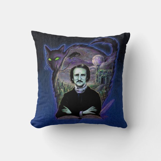 Cojín Decorativo Edgar Allan Poe Gothic (Anverso)
