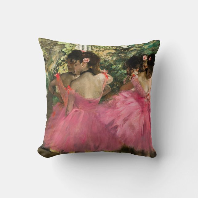 Cojín Decorativo Edgar Degas - Bailarinas de rosa (Anverso)