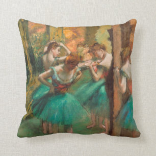 Cojín Decorativo Edgar Degas - Bailarines, Rosa Y Verde
