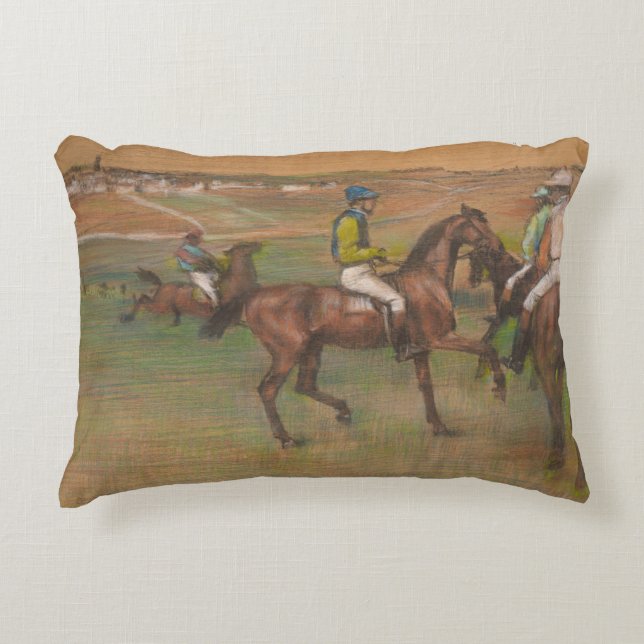 Cojín Decorativo Edgar Degas - Caballos de Raza (Anverso)