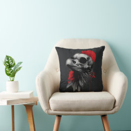 Cojín Decorativo Edgy Crow Skull Gothic Grunge Street Art Pillow