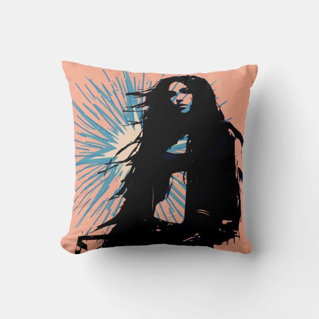 Cojín Decorativo Edgy Woman Vector Art (Anverso)