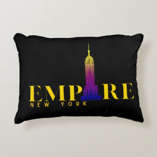 Cojín Decorativo Edificio Empire State-Nueva York-Dorado Vibrante