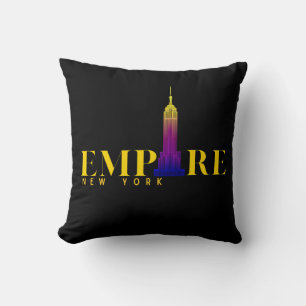 Cojín Decorativo Edificio Empire State-Nueva York-Dorado Vibrante