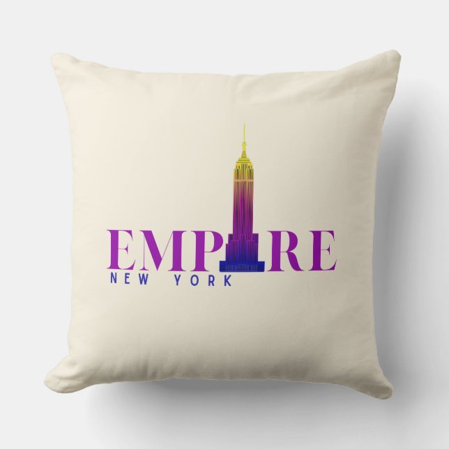 Cojín Decorativo Edificio Empire State-Nueva York-Vibrante  (Anverso)