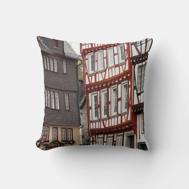 Cojín Decorativo Edificios urbanos con entramado de madera (Anverso)