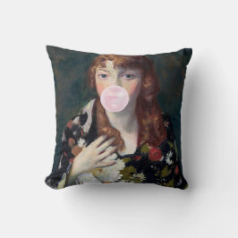 Cojín Decorativo Edna sopla un chicle rosado