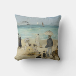Cojín Decorativo Edouard Manet - En la playa, Boulogne-sur-Mer