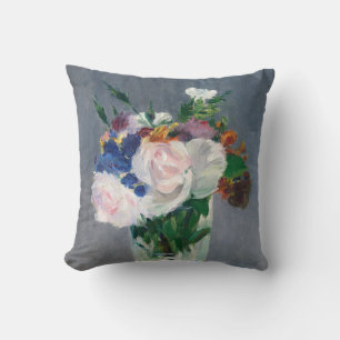 Cojín Decorativo Edouard Manet - Flores en un jarrón de cristal