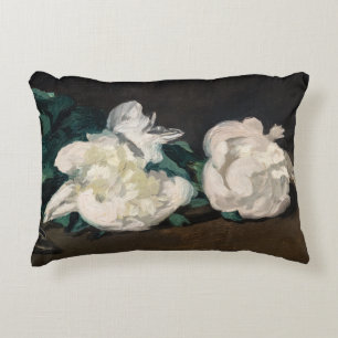 Cojín Decorativo Edouard Manet - Rama de peonías blancas, Tijeras d