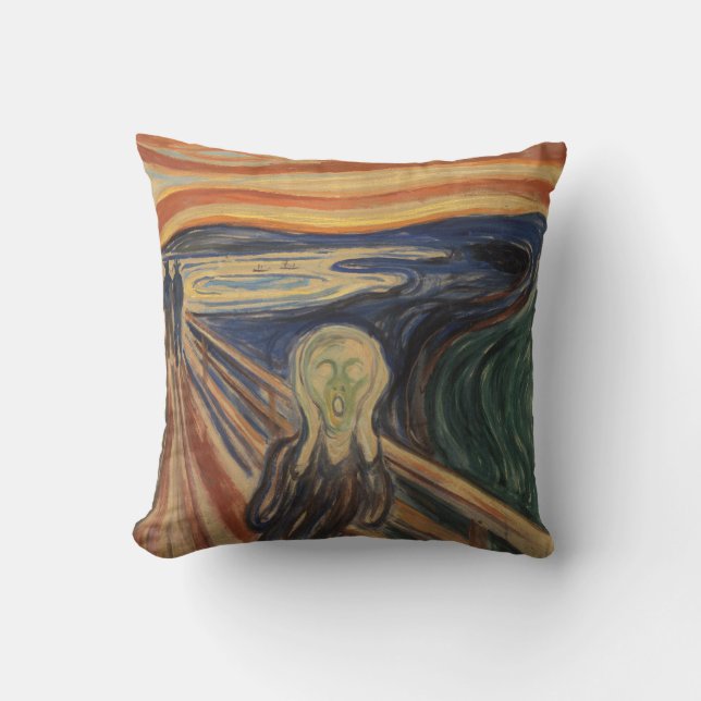 Cojín Decorativo Edvard Munch Icónica La Pintura De Grito (Anverso)