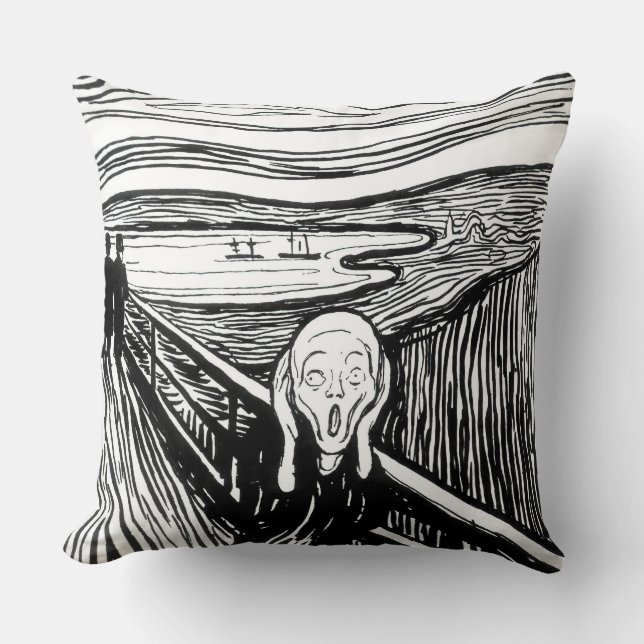 Cojín Decorativo Edvard Munch - La litografía de la crema (Anverso)