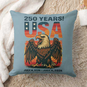 Cojín Decorativo EE.UU. 250 años - Águila calva patriótica 4 de jul
