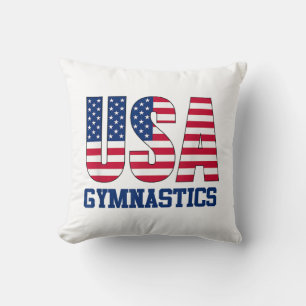Cojín Decorativo EE. UU. con gimnasia deportiva de la bandera estad