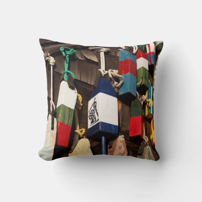 Cojín Decorativo EE.UU., Massachusetts, Gloucester, Lobster Buoys 2 (Anverso)