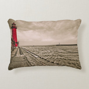 Cojín Decorativo EE. UU., Michigan, faro de Grand Haven