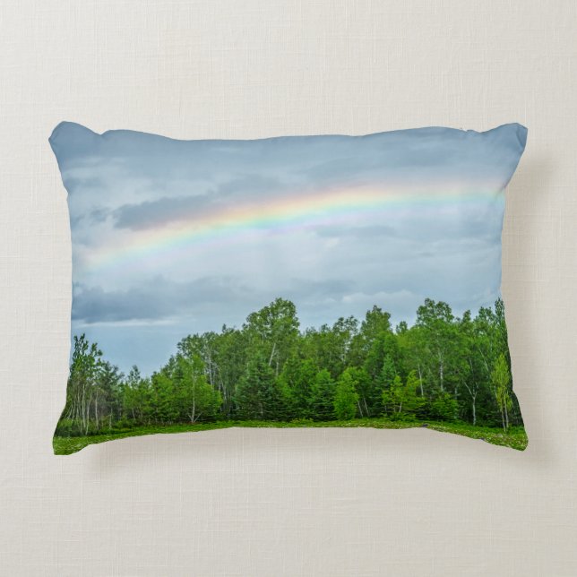 Cojín Decorativo EE.UU., Minnesota. Prado verde con flores silvestr (Anverso)