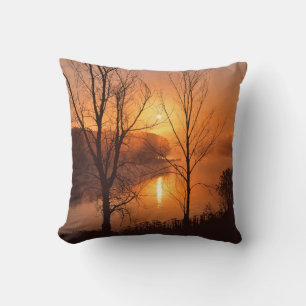 Cojín Decorativo EE. UU., Nueva Inglaterra, Maine. Amanecer de otoñ