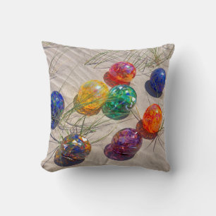 Cojín Decorativo EE.UU., Oregón. Vidrio colorido flota en la duna 