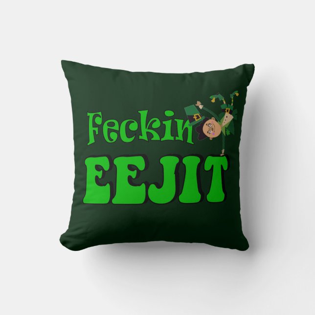 Cojín Decorativo eejit irlandés divertido del feckin (Anverso)