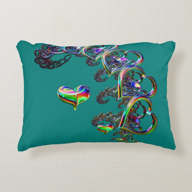 Cojín Decorativo Eéreal Cascada de Corazones (Anverso)