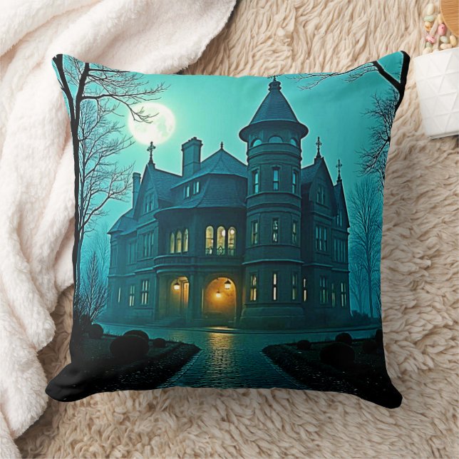 Cojín Decorativo Eerie Victorian Mansion Moonlight (Manta)