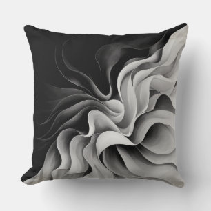 Cojín Decorativo Efecto Ombre de tonos blancos negros