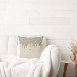 Cojín Decorativo Efecto Purpurina de plata de goteo y espárragos