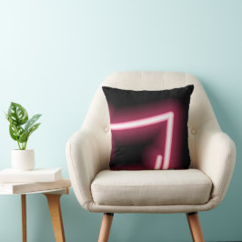 Cojín Decorativo Efecto Rosa brillante sobre negro