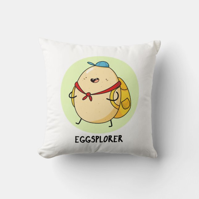 Cojín Decorativo Eggsplorer Funny Egg Explorer Pun (Anverso)