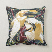 Egrets - Vintage Barkcloth Design Repro