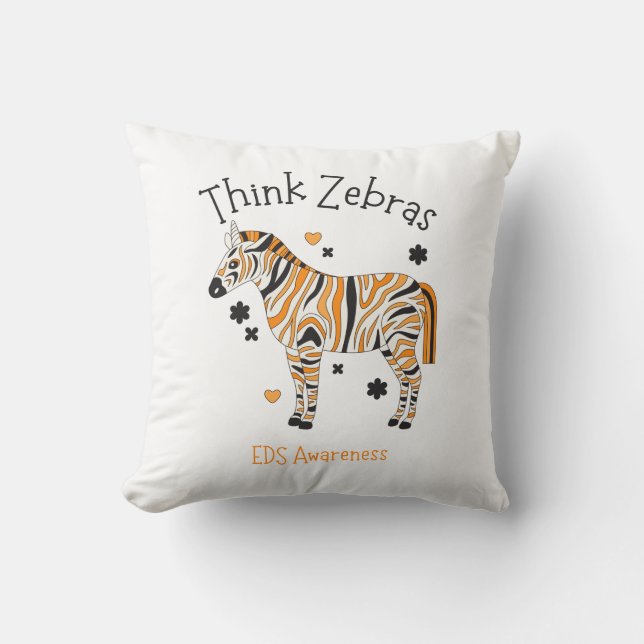 Cojín Decorativo Ehlers Danlos Syndrome Cozy Zebra Throw Pillow (Anverso)
