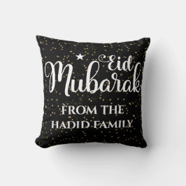 Cojín Decorativo Eid Mubarak Personalizado Moderno Eid Negro