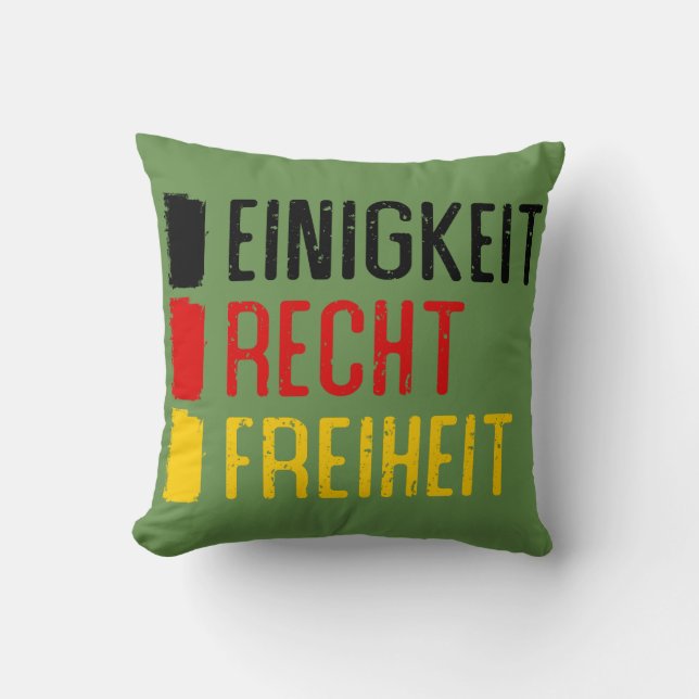 Cojín Decorativo Einigkeit Recht Freiheit, Motto Alemán (Anverso)