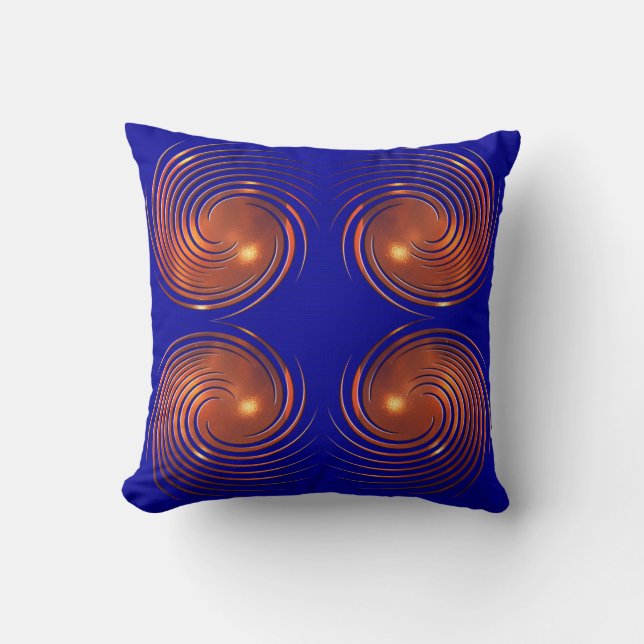 Cojín Decorativo Ejemplo espiral de oro abstracto (Anverso)