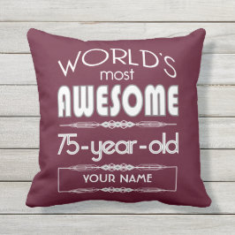 Cojín Decorativo El 75° Nacimiento del Mundo Mejor Fabuloso Marrón 