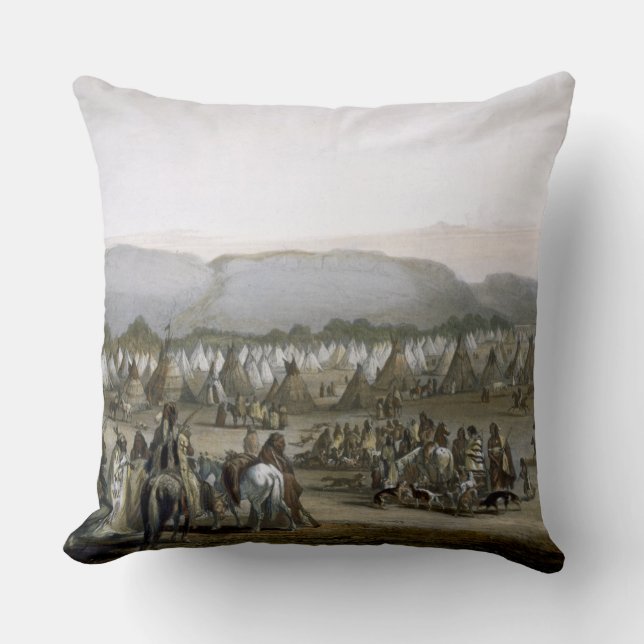Cojín Decorativo El acampamento de los indios de Piekann, platea 43 (Anverso)