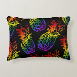 Cojín Decorativo El Accent Pillow presenta una piña arcoiris vibran