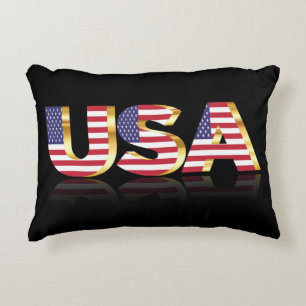 Cojín Decorativo El acento de la bandera estadounidense Pillow Esta