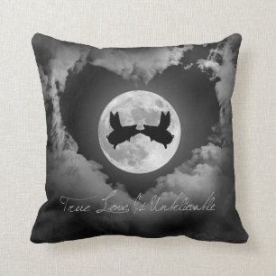 Cojín Decorativo El amor Besar-Verdadero de los cerdos que vuela es