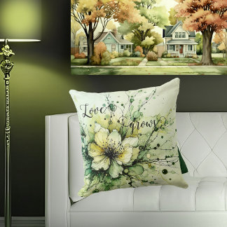 Cojín Decorativo El amor caprichoso crece en flor verde