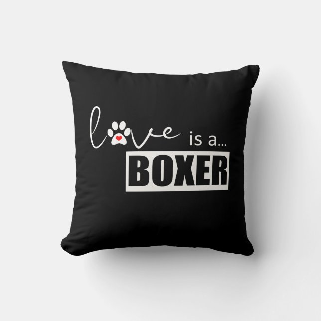 Cojín Decorativo El amor con clase es boxeador (Anverso)