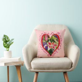 Cojín Decorativo El amor de la madre es un corazón floral de Bonito