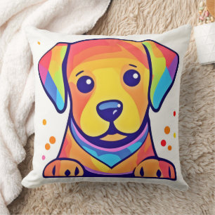 Cojín Decorativo El amor de los cachorros arcoiris