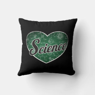 Cojín Decorativo El amor del corazón retro de la ciencia en la piza