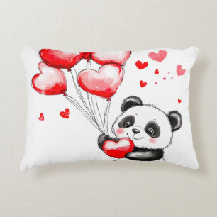 Cojín Decorativo El amor en globo en Panda en el aire